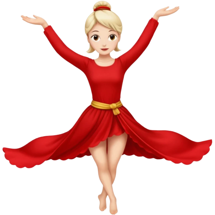 Emoji de una mujer bailarina de danza aerea en telas emoji