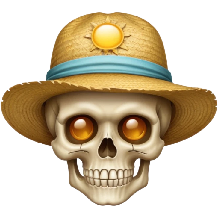 I want skull wear strow hat emoji
