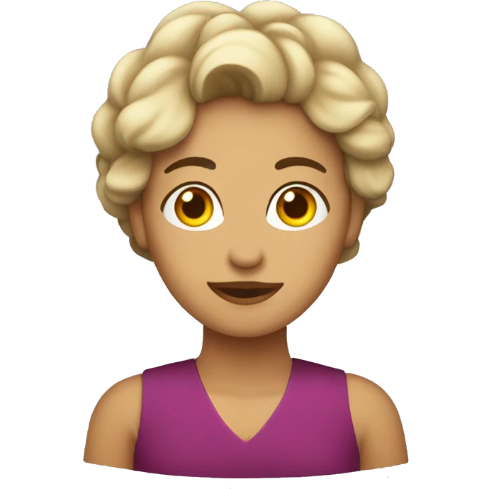 mujer mayor pelo corto contando emoji