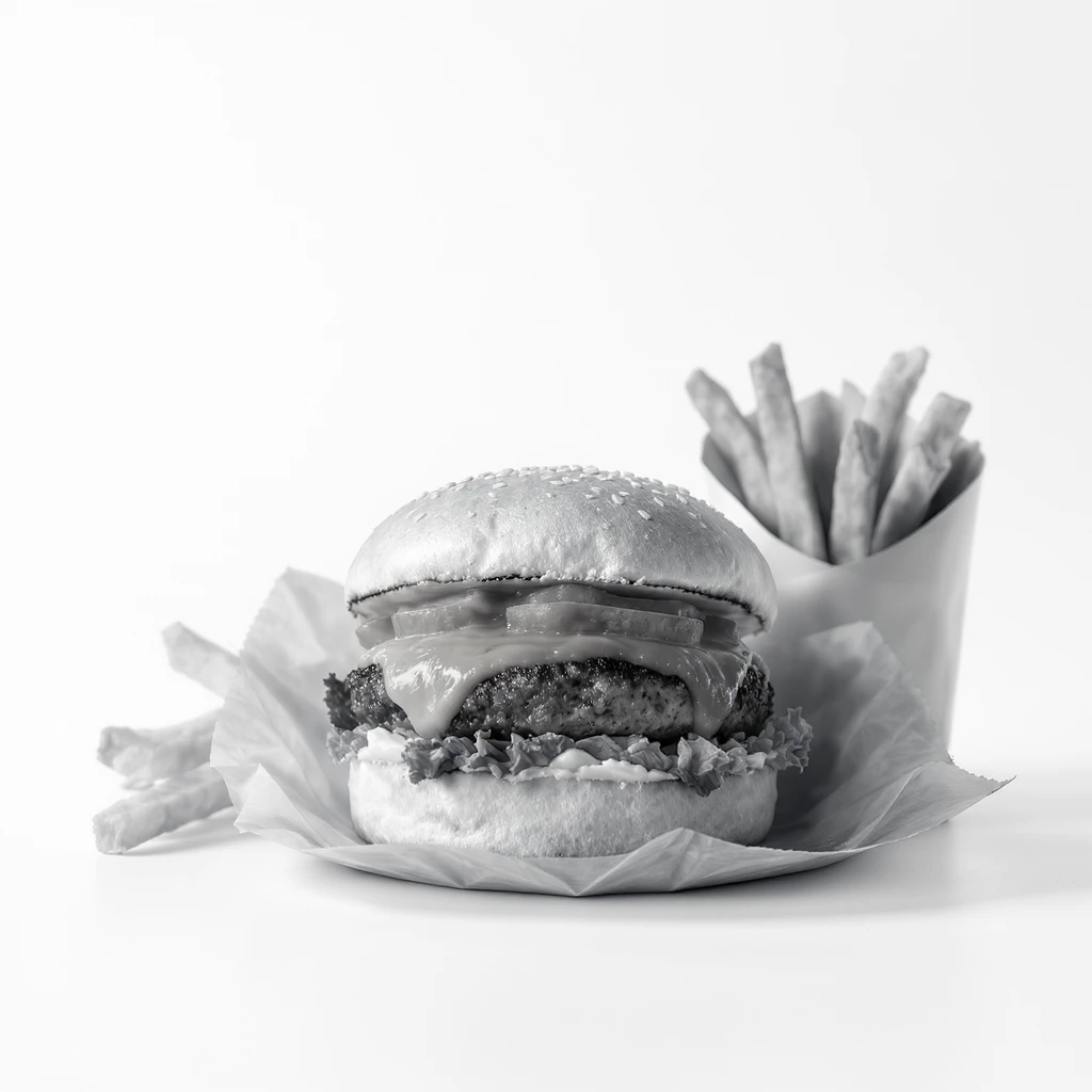 burger and fries emoji