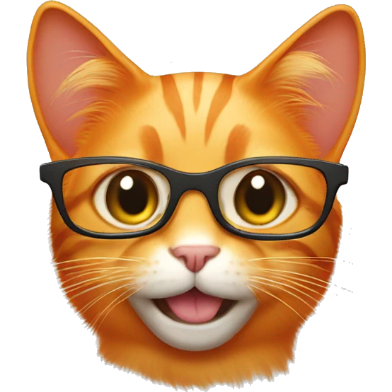 orange cat with glasses saying good morning  emoji