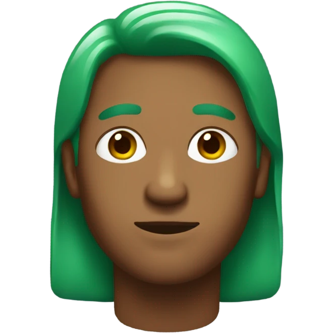 Brown guy with a green mullet emoji