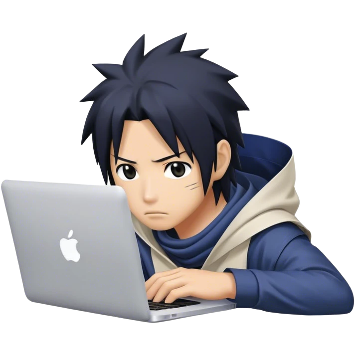 Sasuke with macbook  emoji