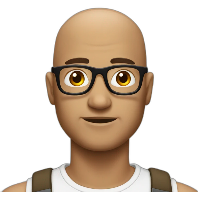brown bald guy with black gogglse emoji