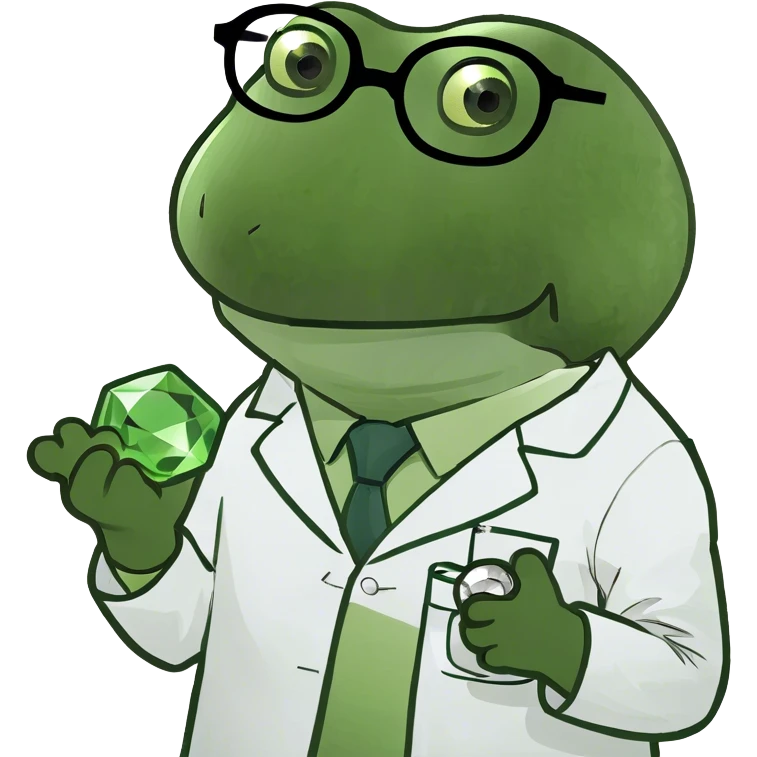 bufo doctor holding a green gem emoji