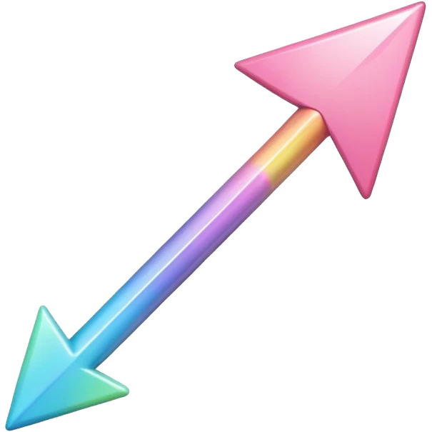 Pink Pastel rainbow arrow pointing left emoji