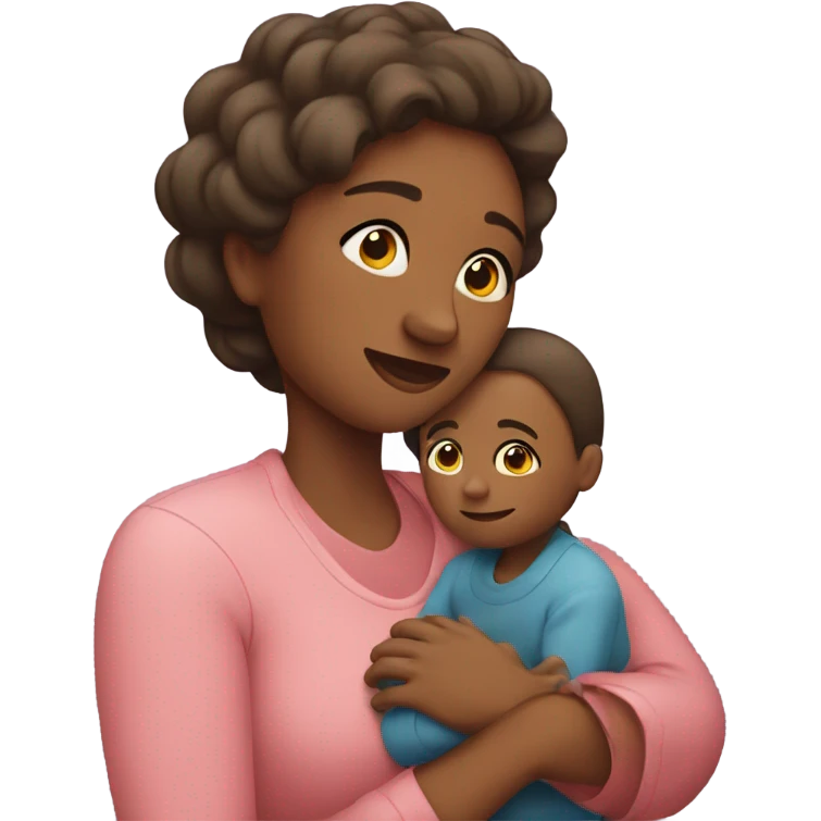 Mother holds her heart in her arm emoji