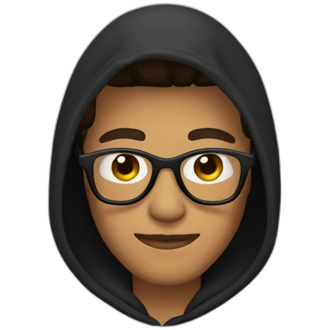 tan dude with black hood and glasses emoji