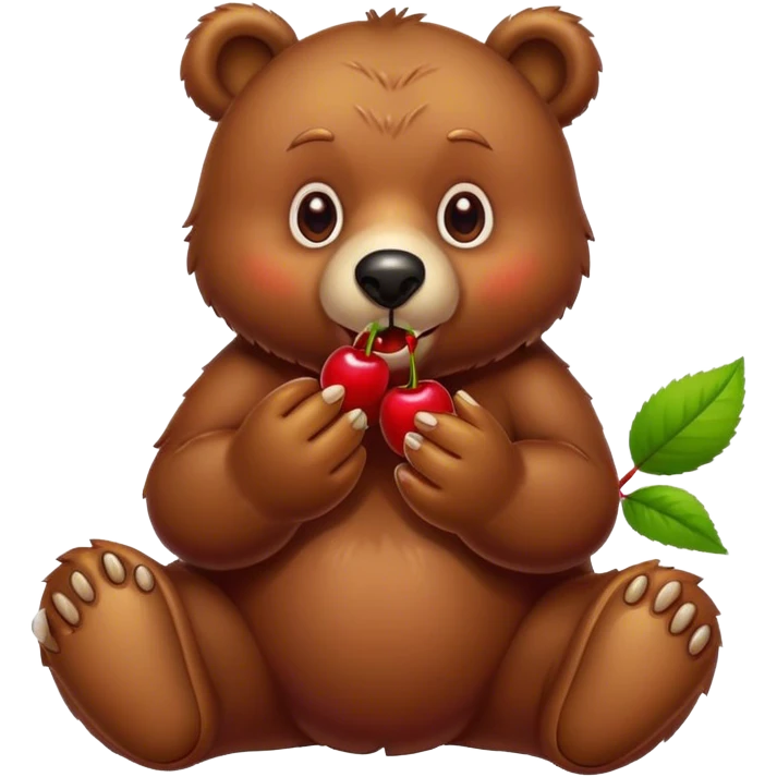 Bear eating cherrys emoji