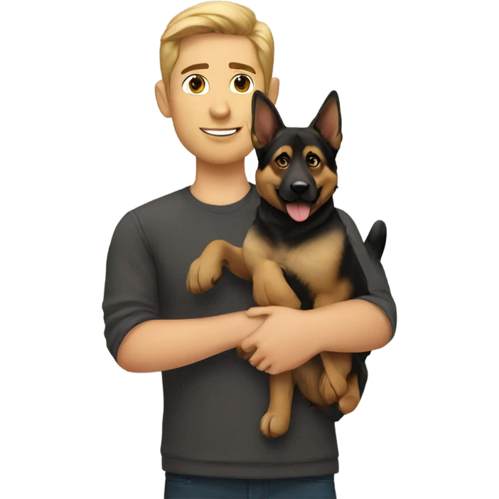 Me holding a German Shepard  emoji