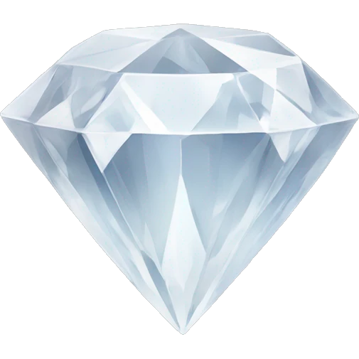 White natural crystal in the form of a diamond emoji
