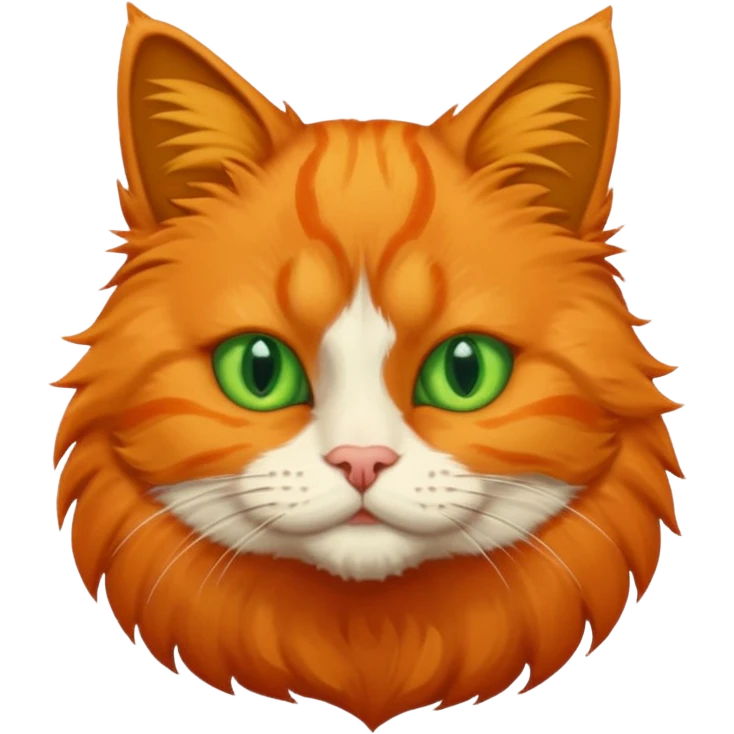 orange cat missing one an eye and with one green eye, with an orange patch of fur near his nose emoji