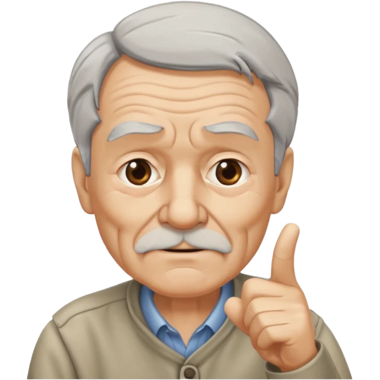 дед показывает пальцем на свою бровь emoji