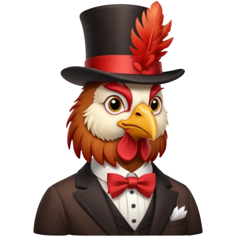 rooster wearing top hat emoji