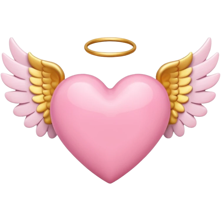 Pink heart with angel wings emoji