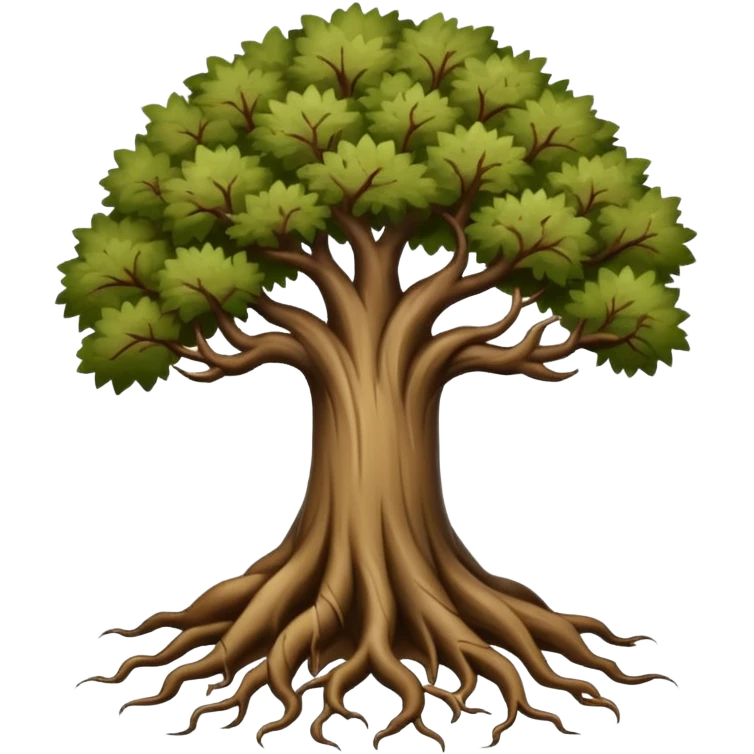 tree with roots emoji
