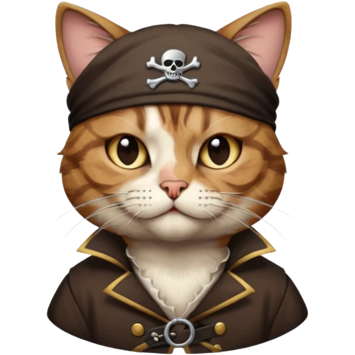 pirate cat with one closed eye emoji