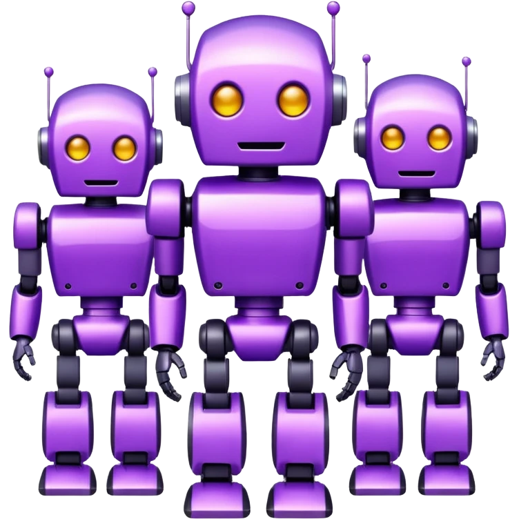 glitter purple robots emoji