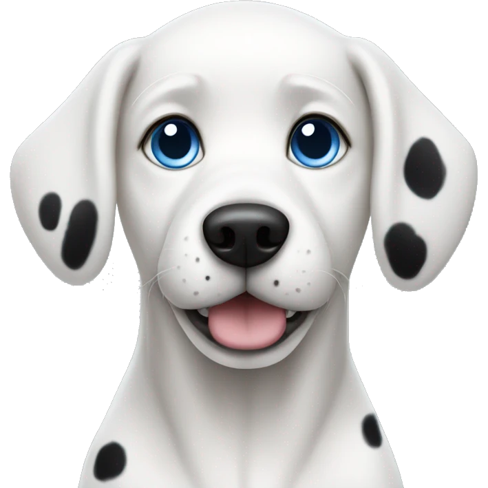 white dog with blue eyes and black spots emoji
