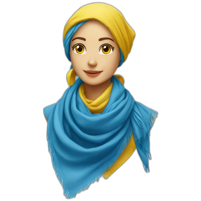 Foulard bleu et jaune emoji