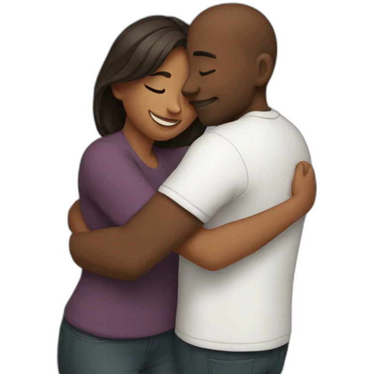 Couple hugging each other emoji