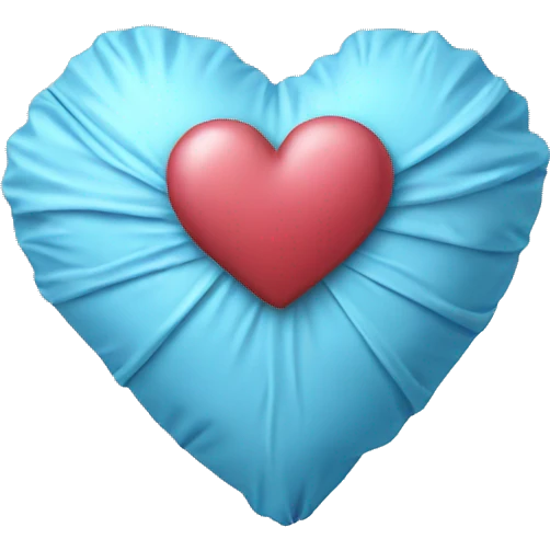 a soft blue heart in a wrapper emoji