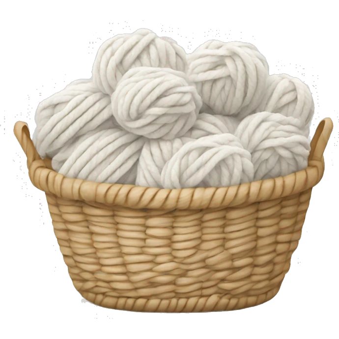 Basket of white wool yarn emoji