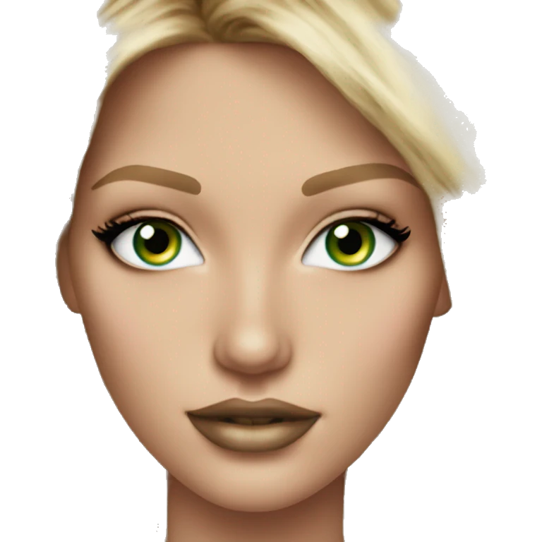 Realistic victoria secret model blonde green eyes  emoji