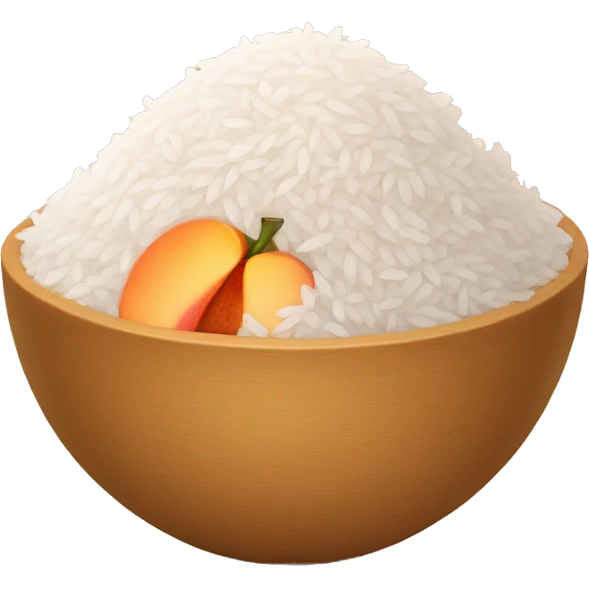 Rice with peach emoji