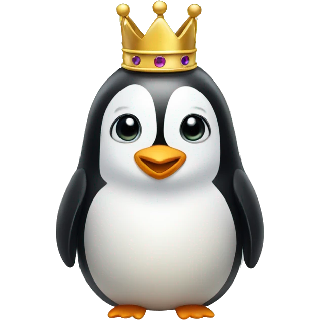 Penguin with crown emoji