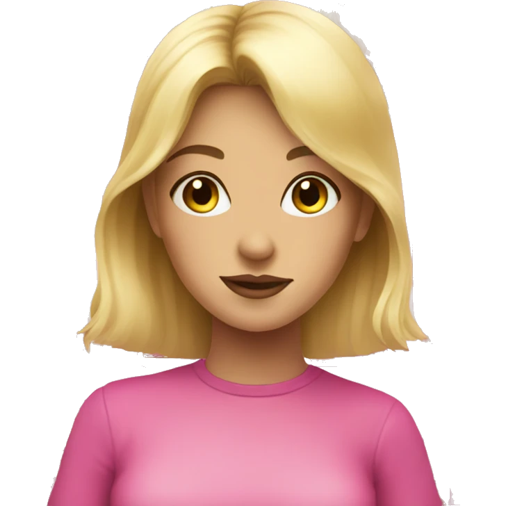 Blonde girl with pink pink tarot gold cards emoji