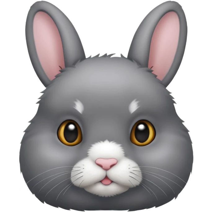 netherland dwarf bunny with grey fur top and bottom emoji