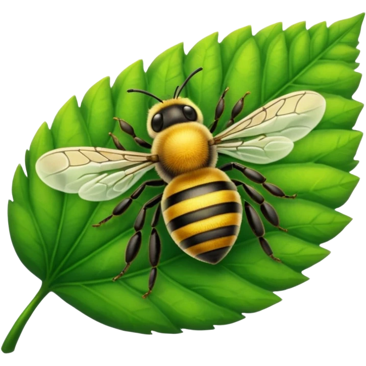 a bee on leaf emoji