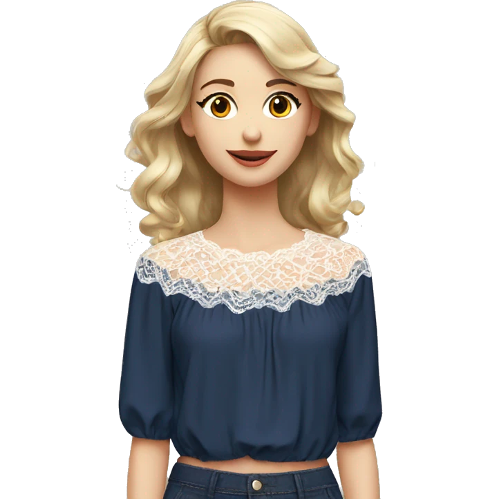 Navy blue top with lace emoji