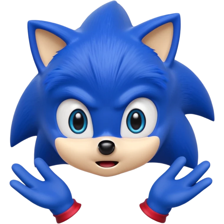 Sonic the Hedgehog with a surprised expression, vibrant cartoon style emoji