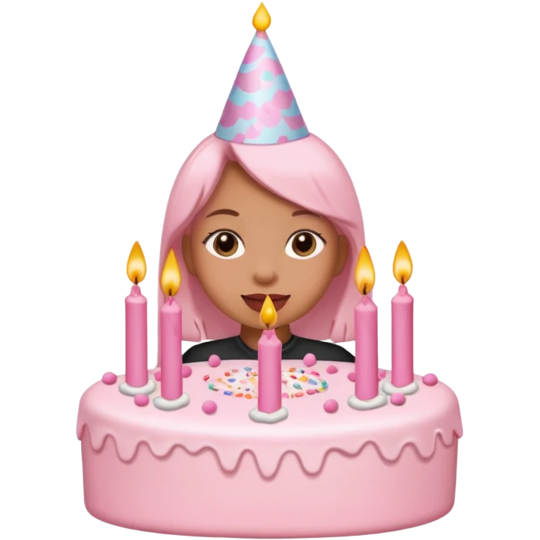 birthday girl emoji but not an actual girl i need the "birthday girl" words with cute baby pink font and a cake emoji