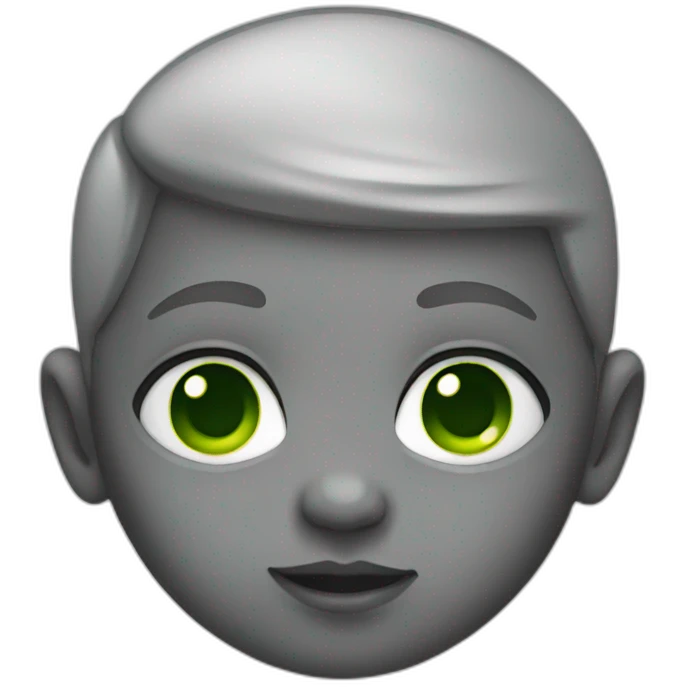 WhatsApp Baby emoji with grey skin and green pupils emoji