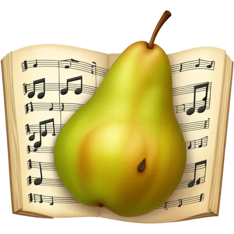 pear and Sheet Music emoji