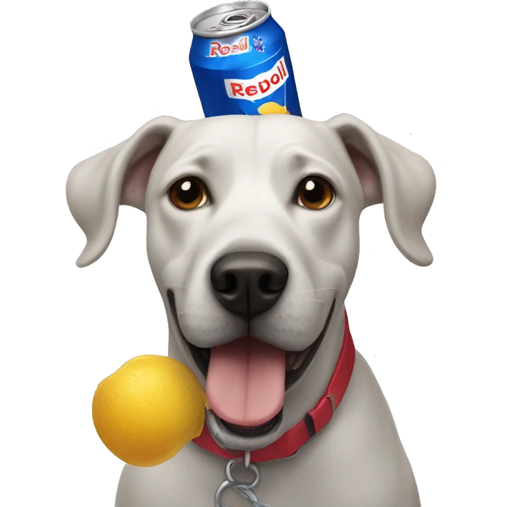Dog with a redbull emoji
