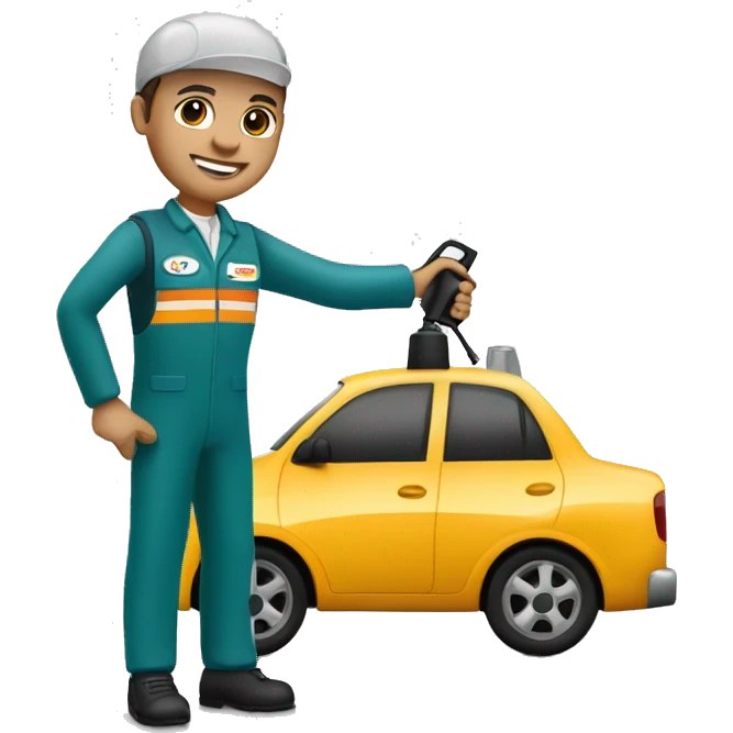 Fuel Attendant with a fuel pump nozzle in hand emoji