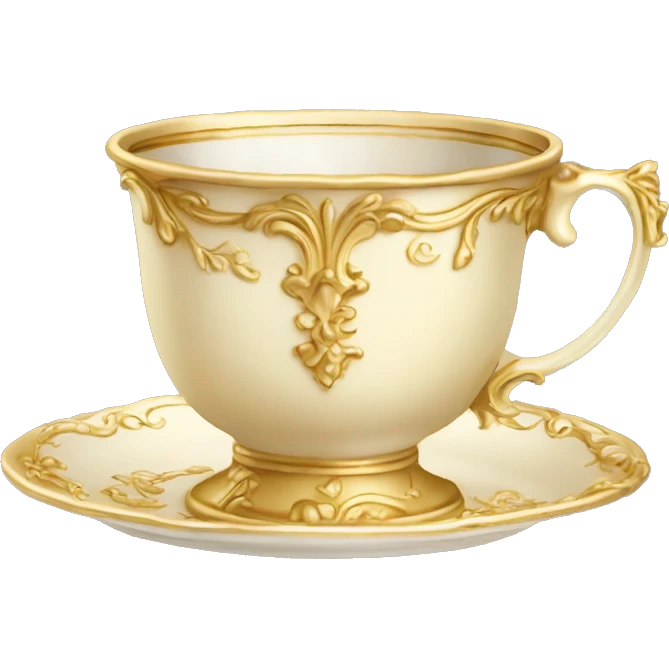 Light gold vintage rococo coffee cup  emoji