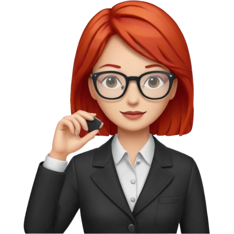 tailor woman with red hair and glasses emoji