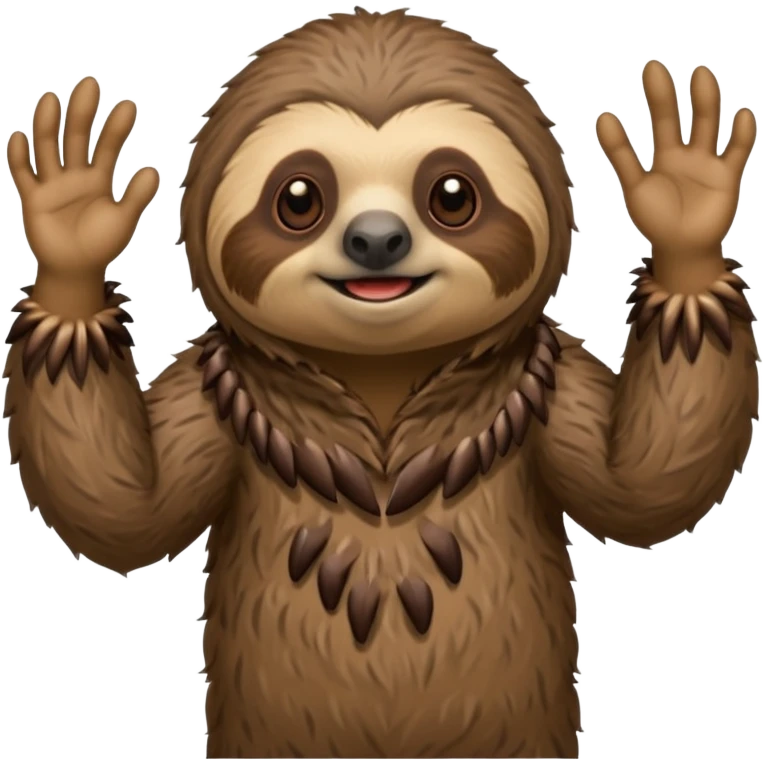ancient sloth wear animal skin clothes emoji
