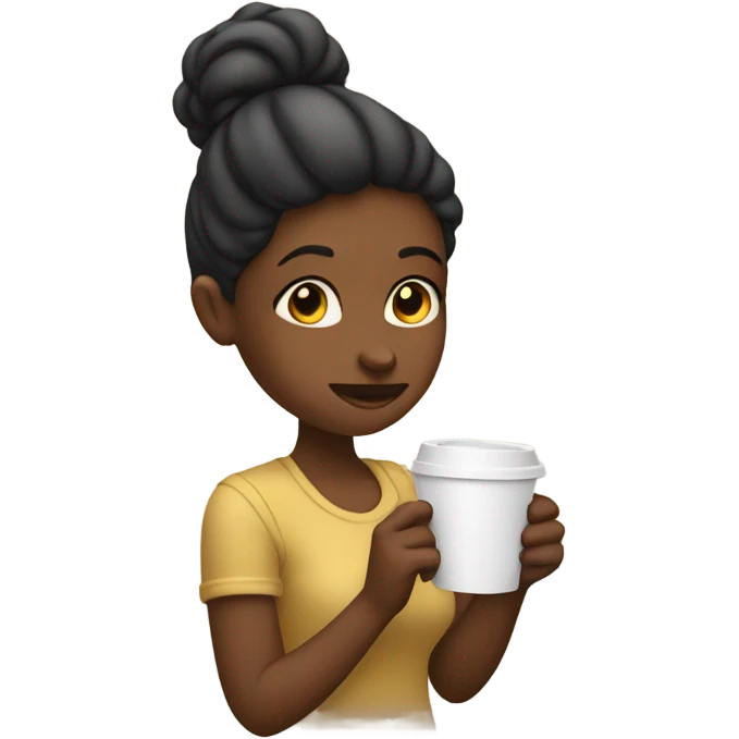 Girl drinking coffee emoji