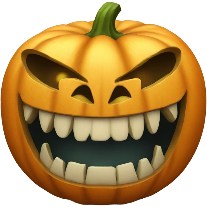 Pumpkin with big tooth emoji