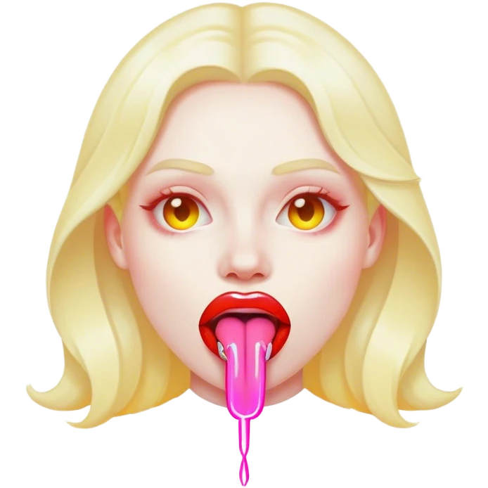 cyberpunk style neon shows tongue emoji
