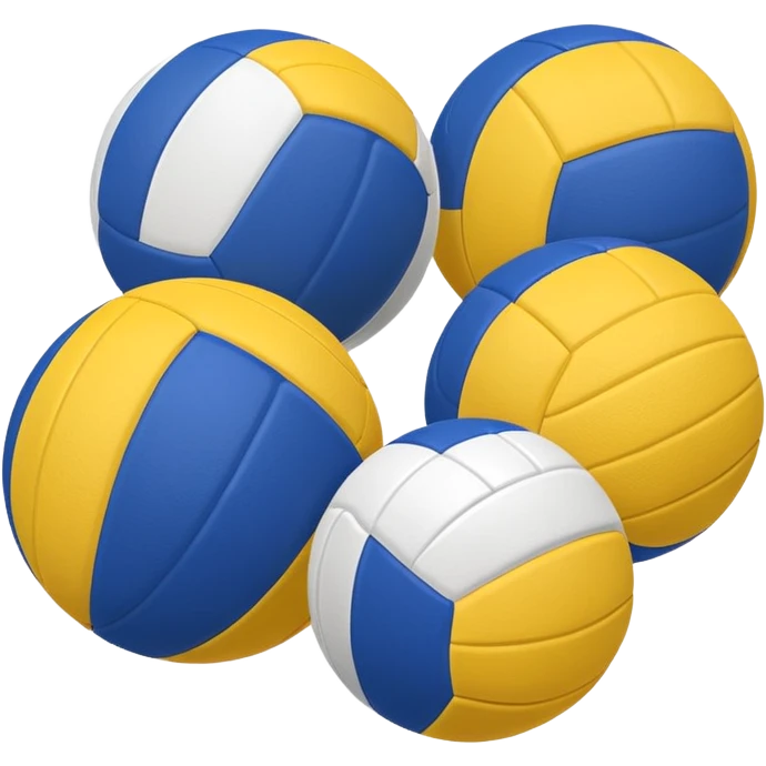 Pelotas de voley azul blanco y amarillo emoji