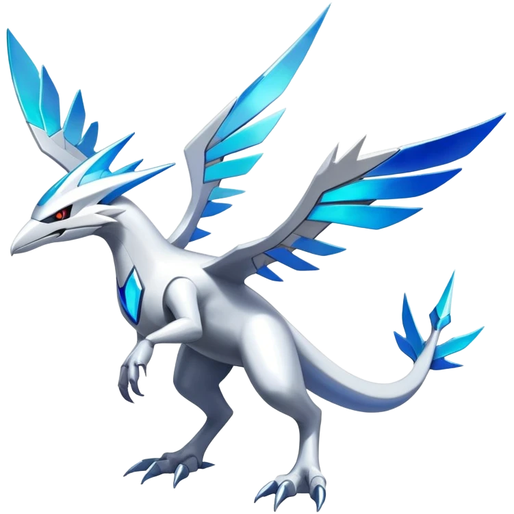 Futuristic Modern Epic Legendary Shiny Cyber-Latios-Latias-Dialga-Reshiram-Creature, (full body) emoji