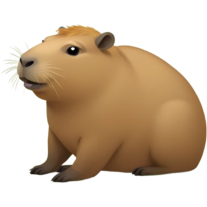 Attractive  cabybara shoots at sun emoji