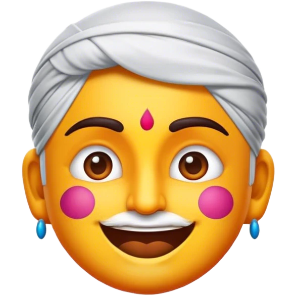 Cinematic Realistic Bollywood Pop Culture Emoji, featuring an energetic portrayal of Indian cinema rendered with dynamic textures and lively, colorful lighting. emoji